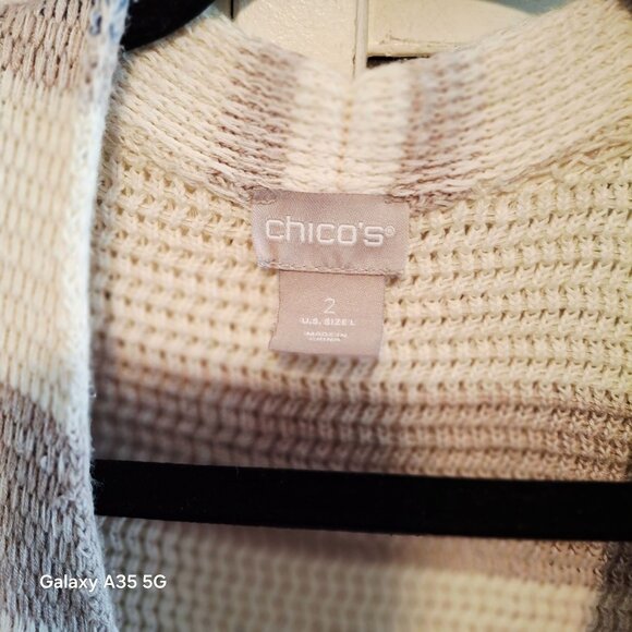 Torrid Womens Open Front Striped Cardigan Sweater Size 1 Ivory Brown Burgundy Co - Picture 12 of 14